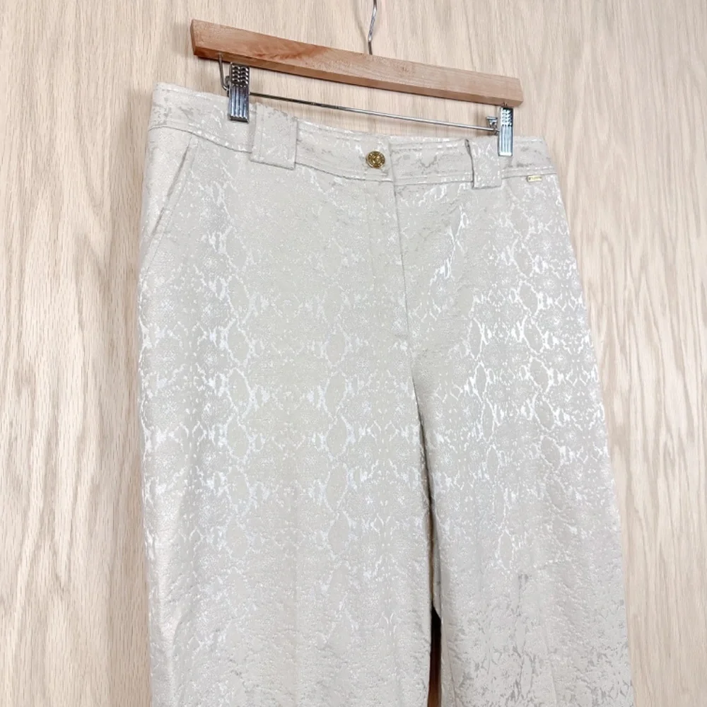 St. John Straight Crop Pants Jacquard Gold - Picture 4 of 10